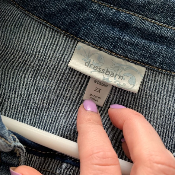 Medium Wash Dress Barn Denim Jacket Sz 2x - Picture 7 of 16